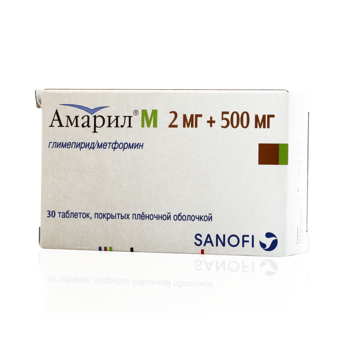 Амарил м (таблетки, 30 шт, 2 + 500 мг + мг, для приема внутрь) - цена .