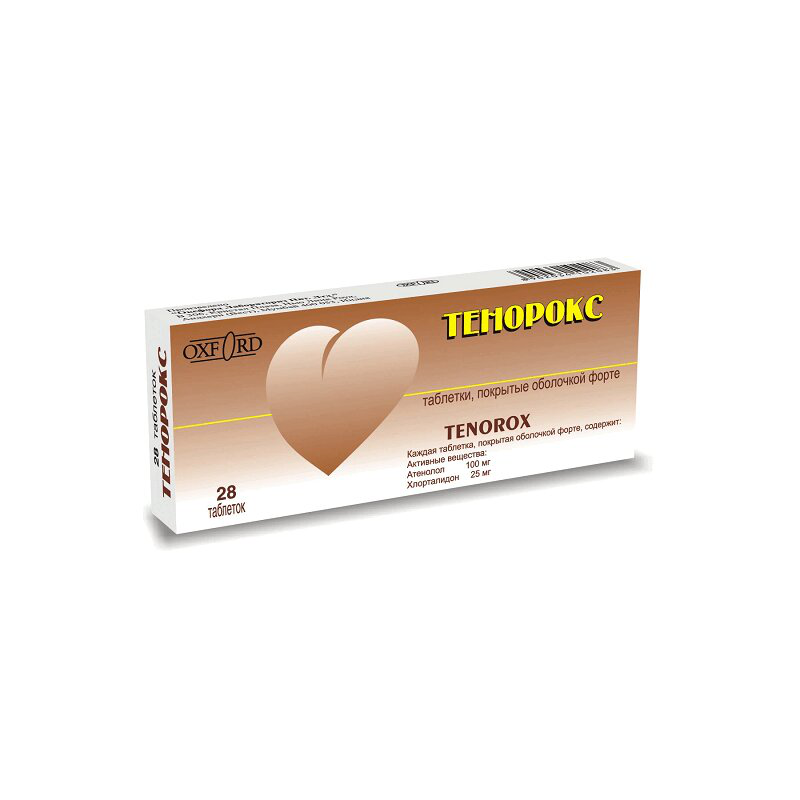 Тенорокс (таблетки, 28 шт, 100 мг + 25 мг) - цена,  онлайн в .