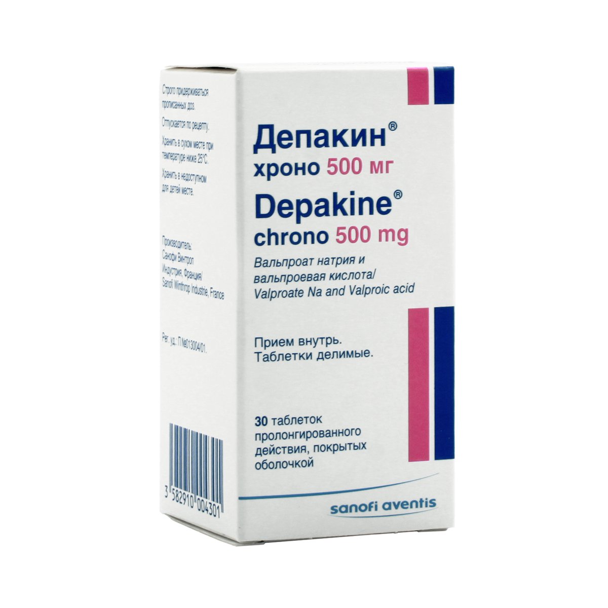 Депакин хроно (таблетки, 30 шт, 500 мг) - цена,  онлайн  .