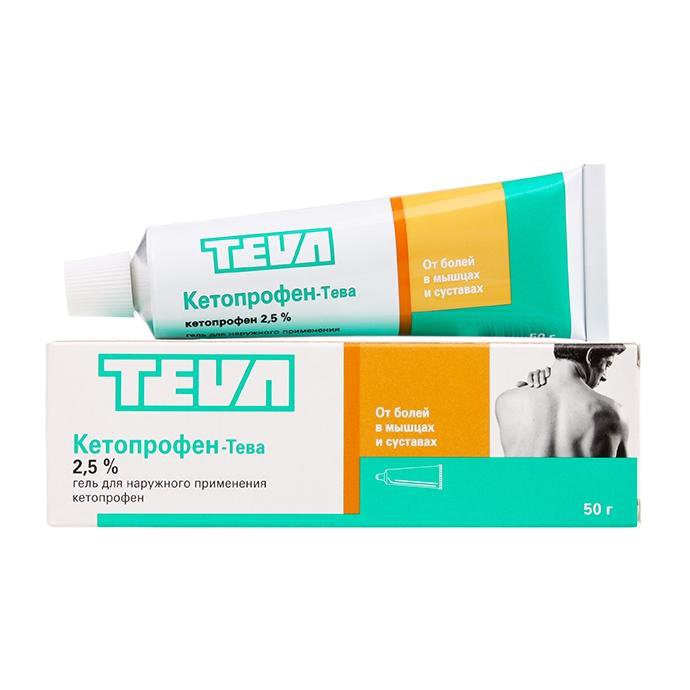 Кетопрофен-Тева (гель, 50 г, 2,5 %, для наружного применения) - цена .