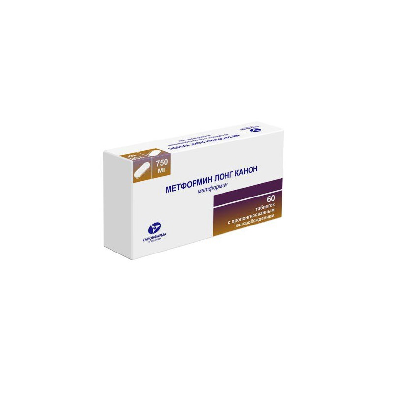 Метформин Лонг Канон (таблетки, 60 шт, 750 мг) - цена,  онлайн в .