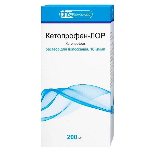 Кетопрофен-Лор (раствор, 200 мл, 16 мг / мл, для полоскания полости рта .