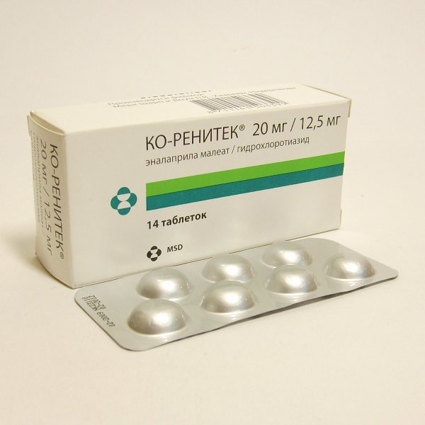Ко-Ренитек тб (14 шт, 20 мг / 12.5 мг) - цена,  онлайн  .