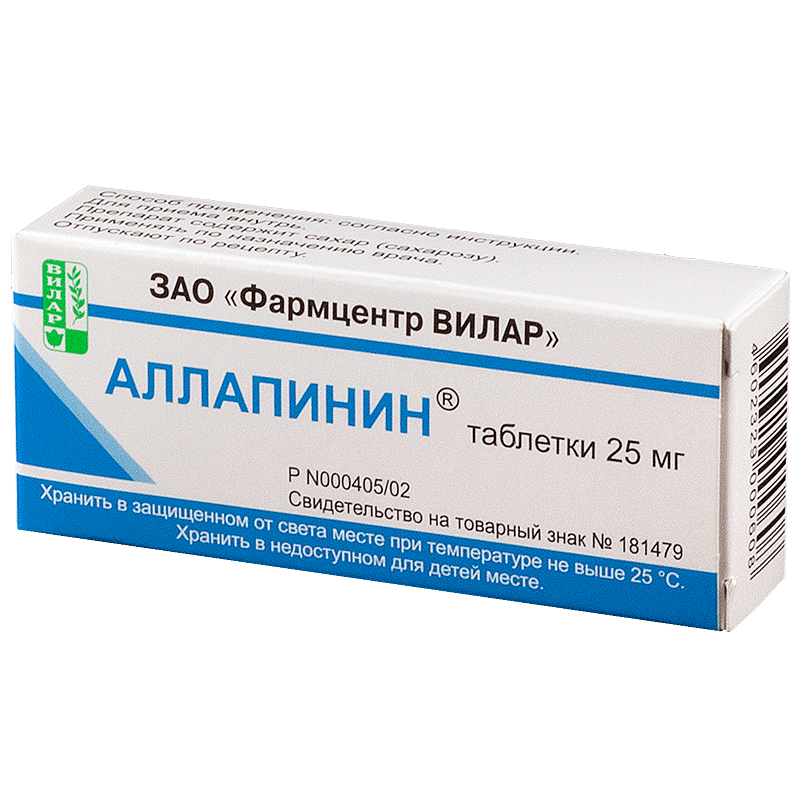 Аллапинин тб (30 шт, 25 мг) - цена,  онлайн , описание .