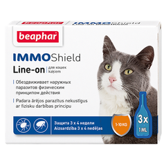 Капли BEAPHAR IMMO Shield для кошек 1-10кг 3 пип. по