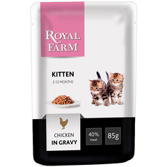 Корм для котят ROYAL FARM курица в соусе конс. пауч