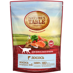 Корм для кошек NATURE'S TABLE лосось сух.