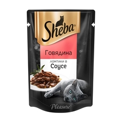 Корм для кошек SHEBA Pleasure ломтики в соусе говядина пауч