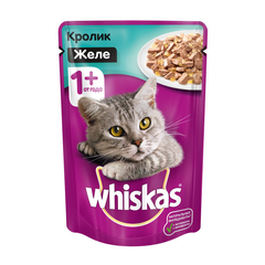 Корм для кошек Whiskas желе кролик с овощами конс.