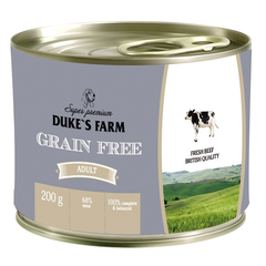 Корм для собак DUKE'S FARM Grainfree Говядина, клюква, шпинат конс.