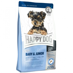 Корм для щенков HAPPY DOG Puppy, Junior для мелких пород (29/16) Птица, лосось, яйца сух.