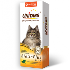 Паста UNITABS BiotinPlus Q10 с Биотином и Таурином для кошек,