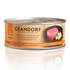 Корм для кошек GRANDORF Филе тунца с куриной грудкой конс.