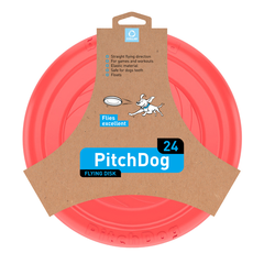 Игрушка для собак PITCHDOG Летающий диск d 24см красный