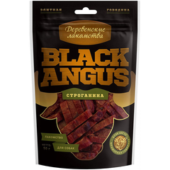 Лакомство для собак ДЕРЕВЕНСКИЕ ЛАКОМСТВА Black angus строганина