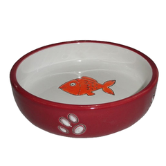 Миска для животных FOXIE Orange Fish красная керамическая 12х12х3см