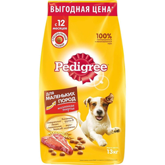 Корм для собак PEDIGREE для мелких пород, говядина, рис, овощи сух.15кг