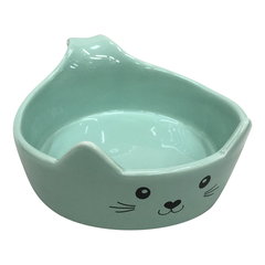 Миска для животных FOXIE Cat Bowl зеленая керамическая 15,5х12,5х6см