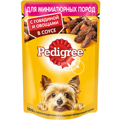 Корм для собак PEDIGREE для миниатюрных пород, говядина с овощами в соусе пауч