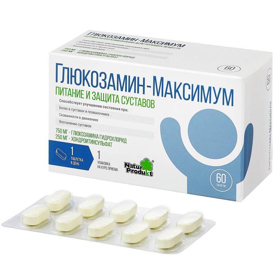 Глюкозамин-Максимум (таблетки, 60 шт, для приема внутрь) - цена,  .