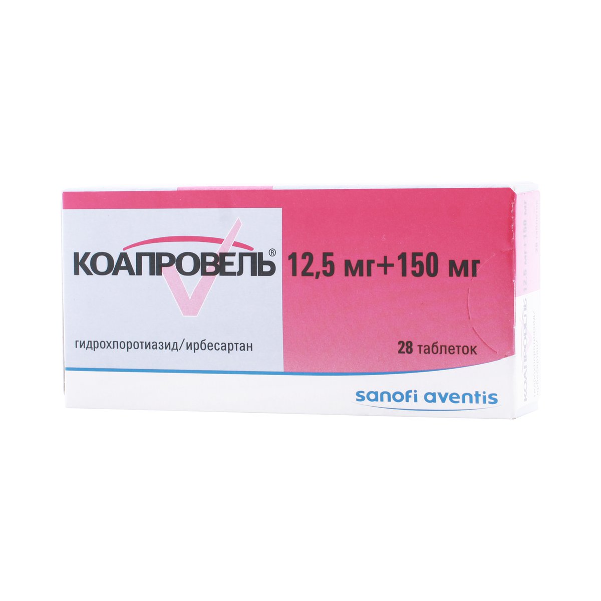 Коапровель (таблетки, 28 шт, 12,5+150 мг/мг, для приема внутрь) - цена .