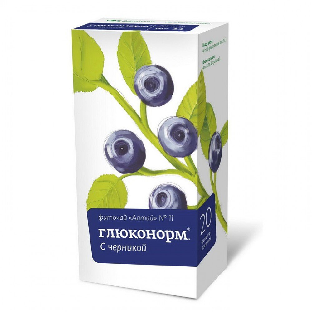 Фиточай алтай глюконорм (фито-чай, 20 шт, 2 г, черника) - цена,  .
