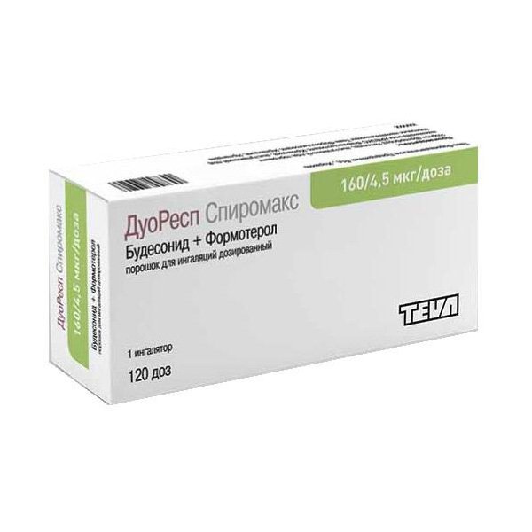 Дуоресп спиромакс (порошок, 120 д, 160/4,5 мкг/доза, для ингаляций .